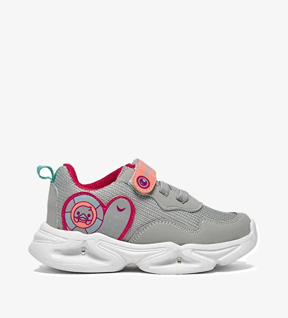 Çocuk Unisex Buz Fuşya Işıklı Cırtlı Ayakkabı