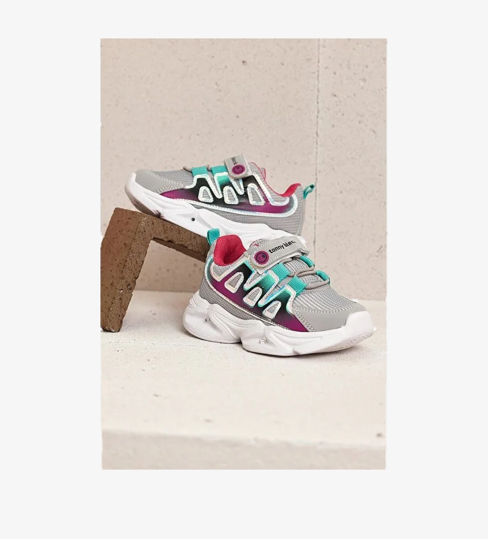 Çocuk Unisex Buz Fuşya Rahat Kalıp Işıklı Cırtlı Ayakkabı