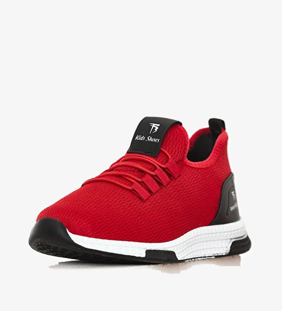 Çocuk Unisex Kırmızı Rahat Kalıp Lastik Bağcıklı Spor Ayakkabı