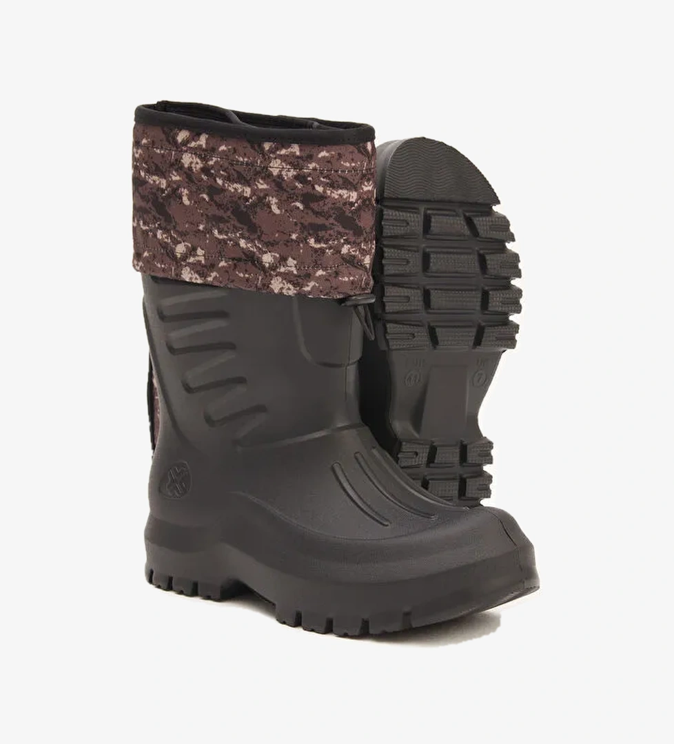 Erkek Siyah Rahat Kalıp Eva Kamuflaj Desenli Çizme - Görsel 1