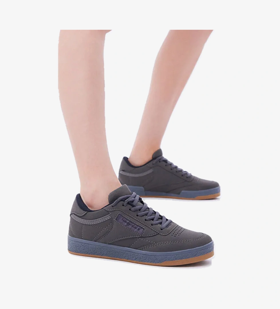 Unisex Füme Rahat Kalıp Poli Taban Bağcıklı Spor Ayakkabı