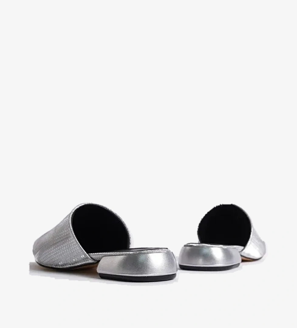 Sivri Burunlu Kısa Topuklu Kapalı Kadın Terlik - Görsel 1