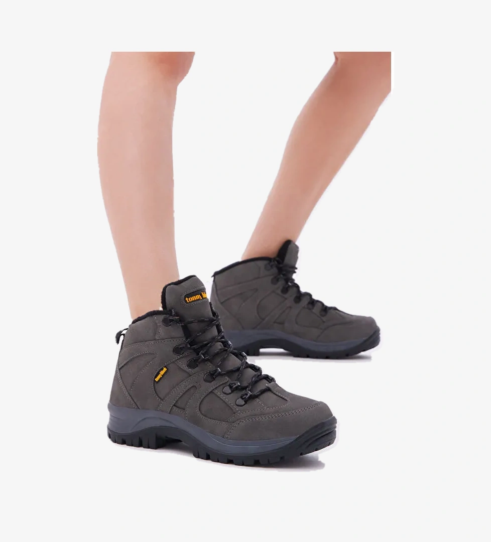 Unisex Füme Rahat Kalıp Bağcıklı Trekking Bot