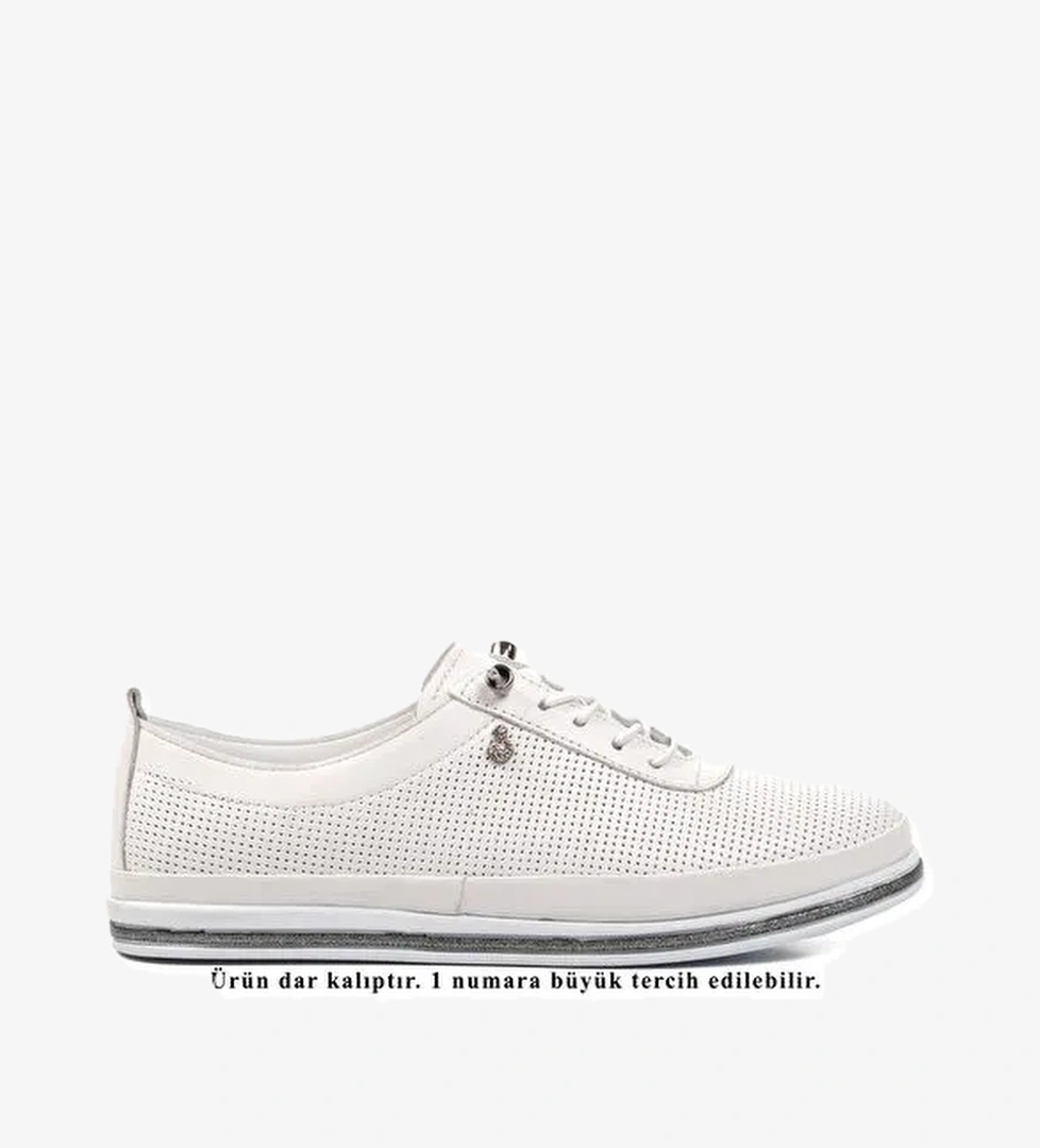DAR KALIP Beyaz Hakiki Deri Anatomik Kadın Casual Ayakkabı 7876 Z