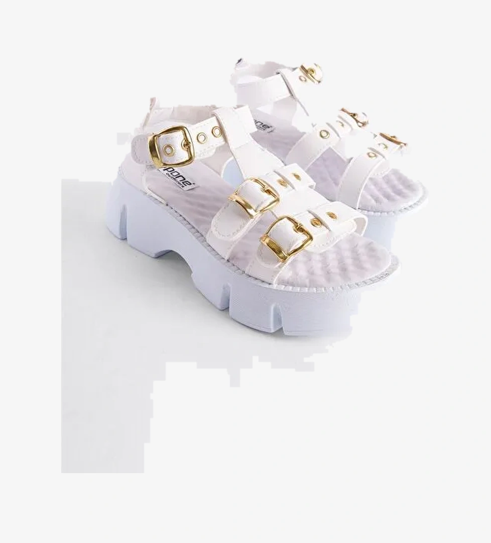 Kalın Tabanlı Bilekten Bantlı Konfor Tabanlı Kadın Sandalet