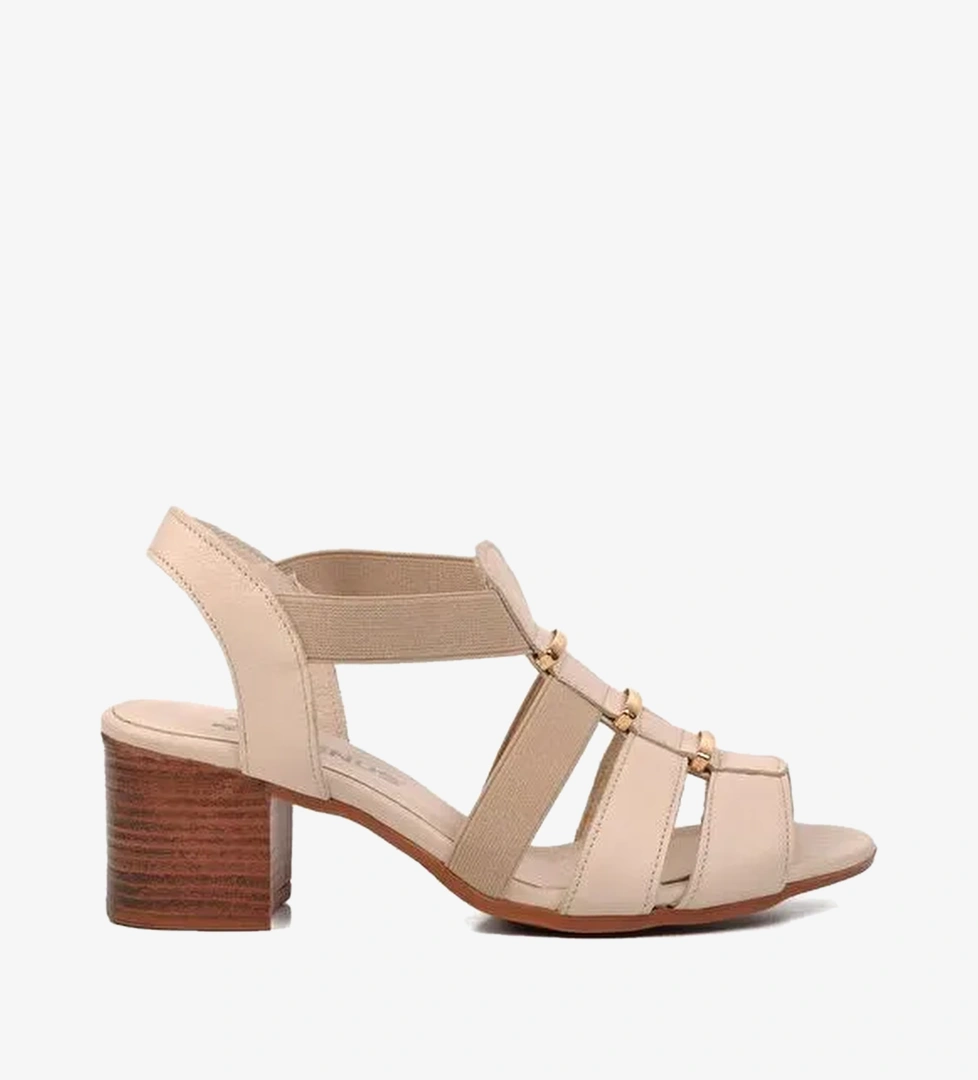 Venüs Siyah Venüs Hakiki 1857227Y Deri Kadın Topuklu Sandalet