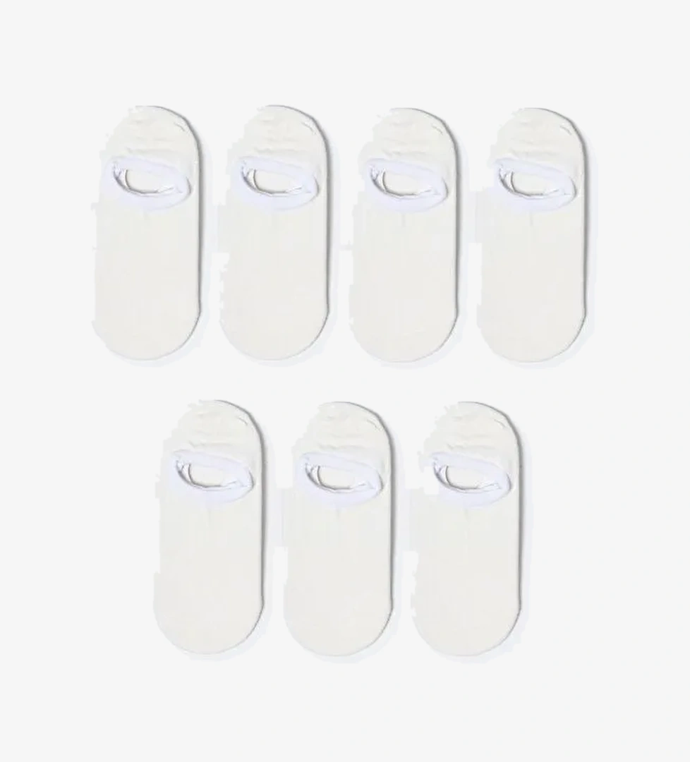 7'Li Paket Sneakers Patik Çorap Beyaz - Görsel 1