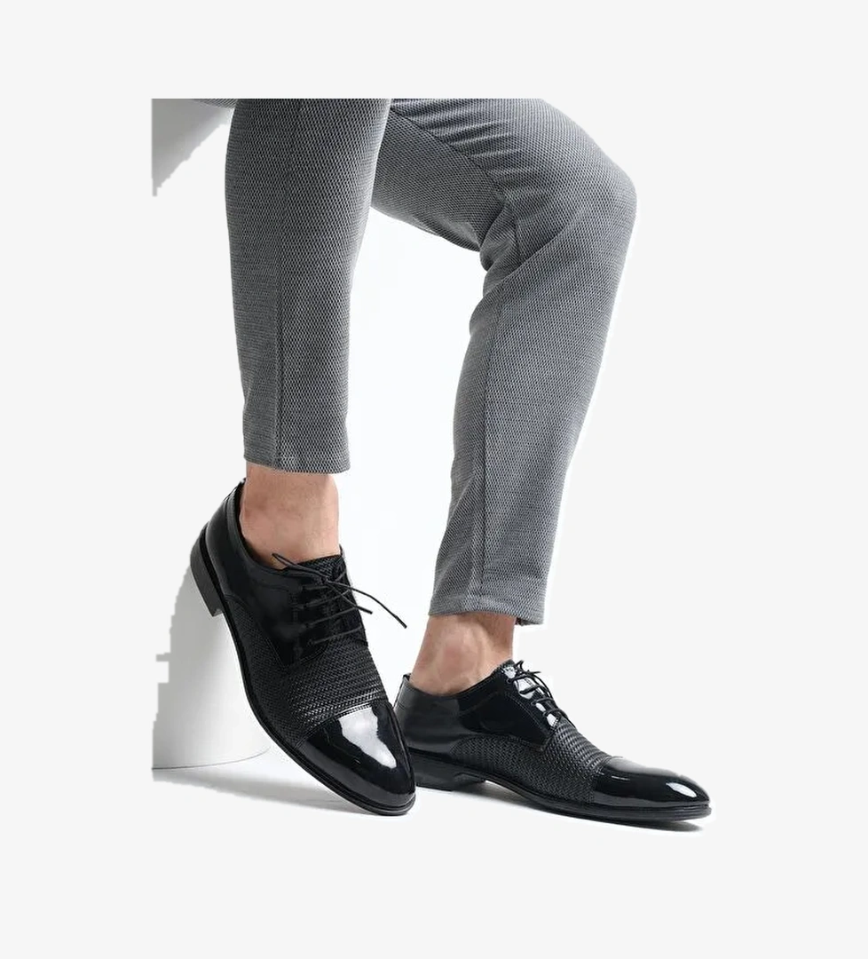 Hty 801 Hasır Detaylı Bağcıklı Erkek Klasik Ayakkabı