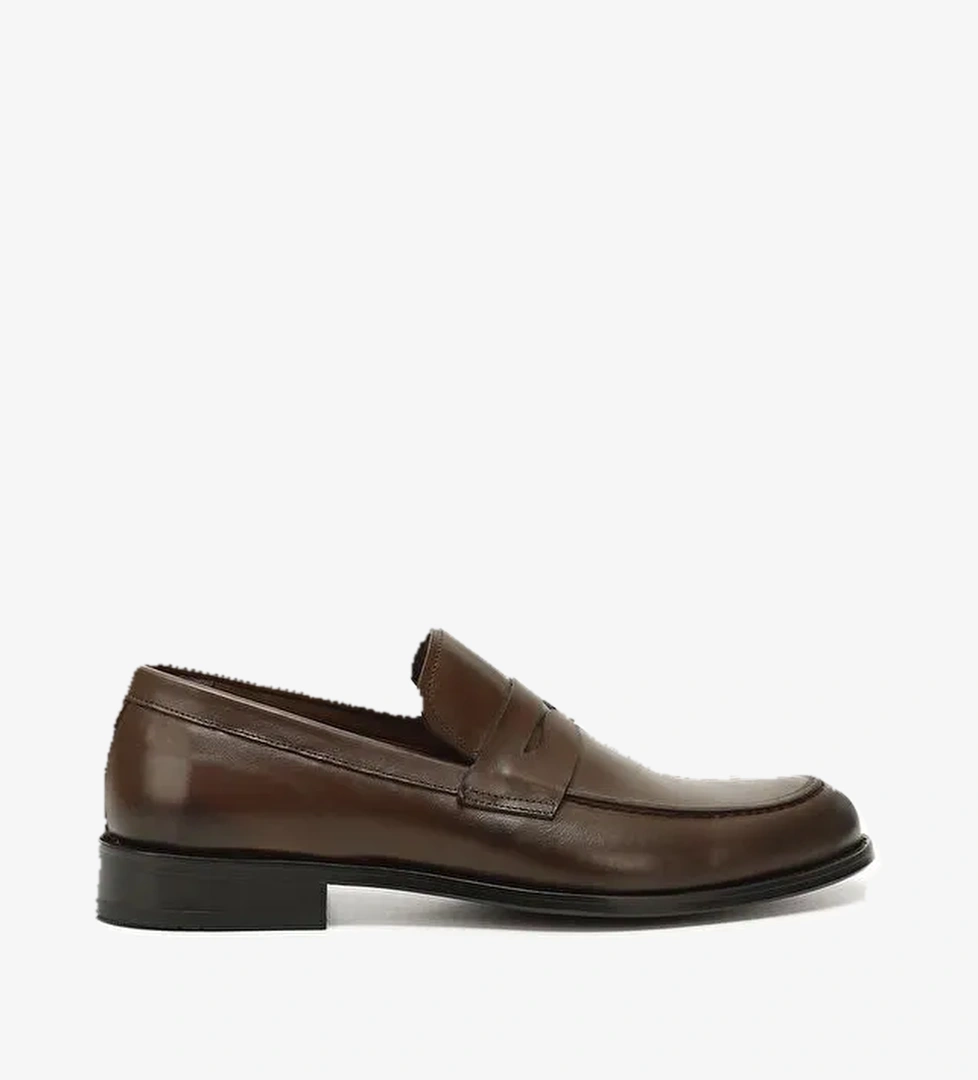 Gönderi̇(r) Platinum Si̇yah Hakiki Deri Kösele Taban Loafer Günlük Erkek Ayakkabı 01084 model görseli