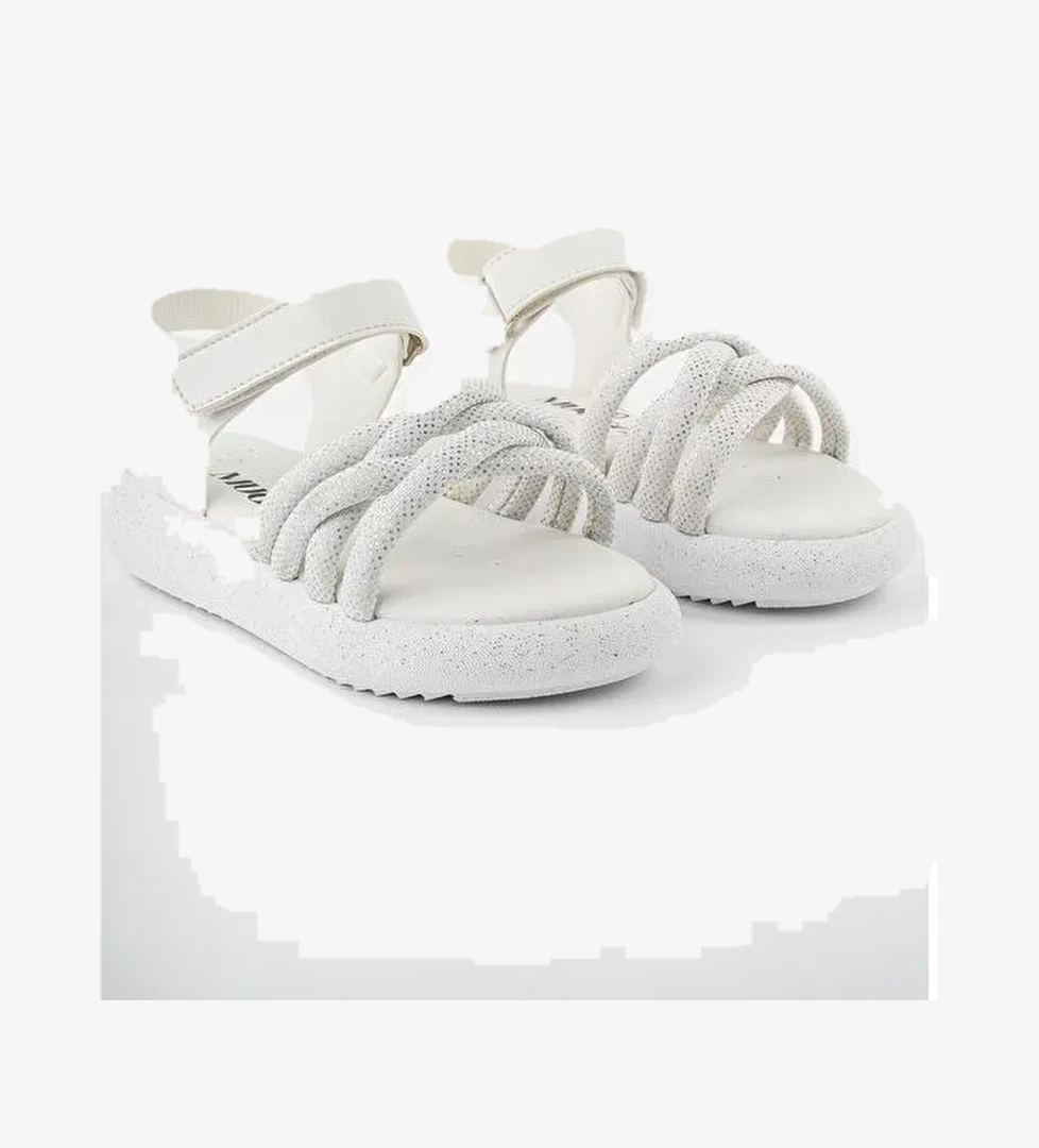 JAZZ Günlük Ortopedik Hafif Taban Örgü Detaylı Cırtlı Kız Çocuk Sandalet