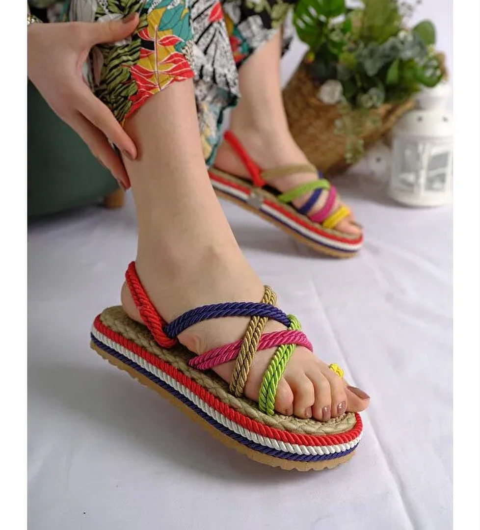 Flr Aryans Halat İpli Parmak Arası Kadın Sandalet - Görsel 1