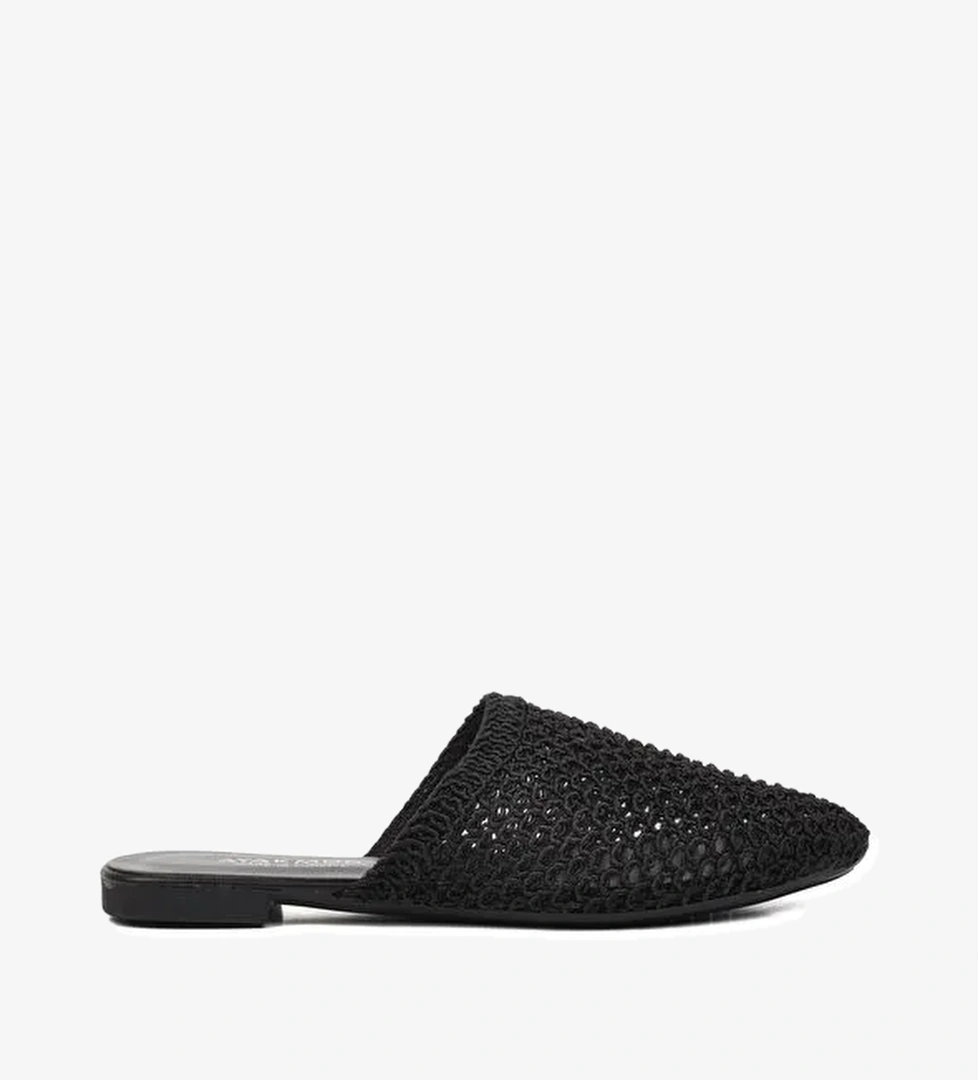 Siyah Örgülü Kadın Sabo Terlik 335166 - Görsel 1