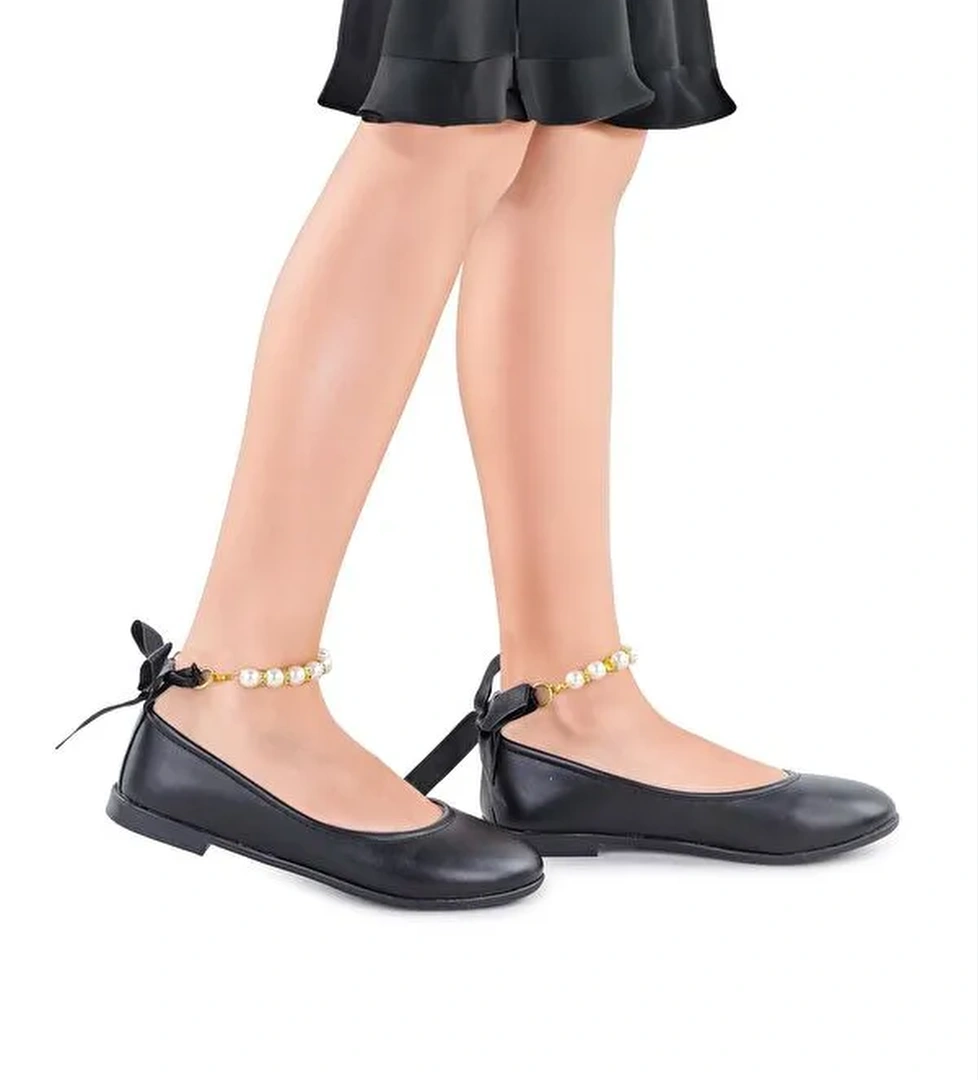 Blanch Cilt İncilli Lastikli Kız Çocuk Babet Ayakkabı - Görsel 1