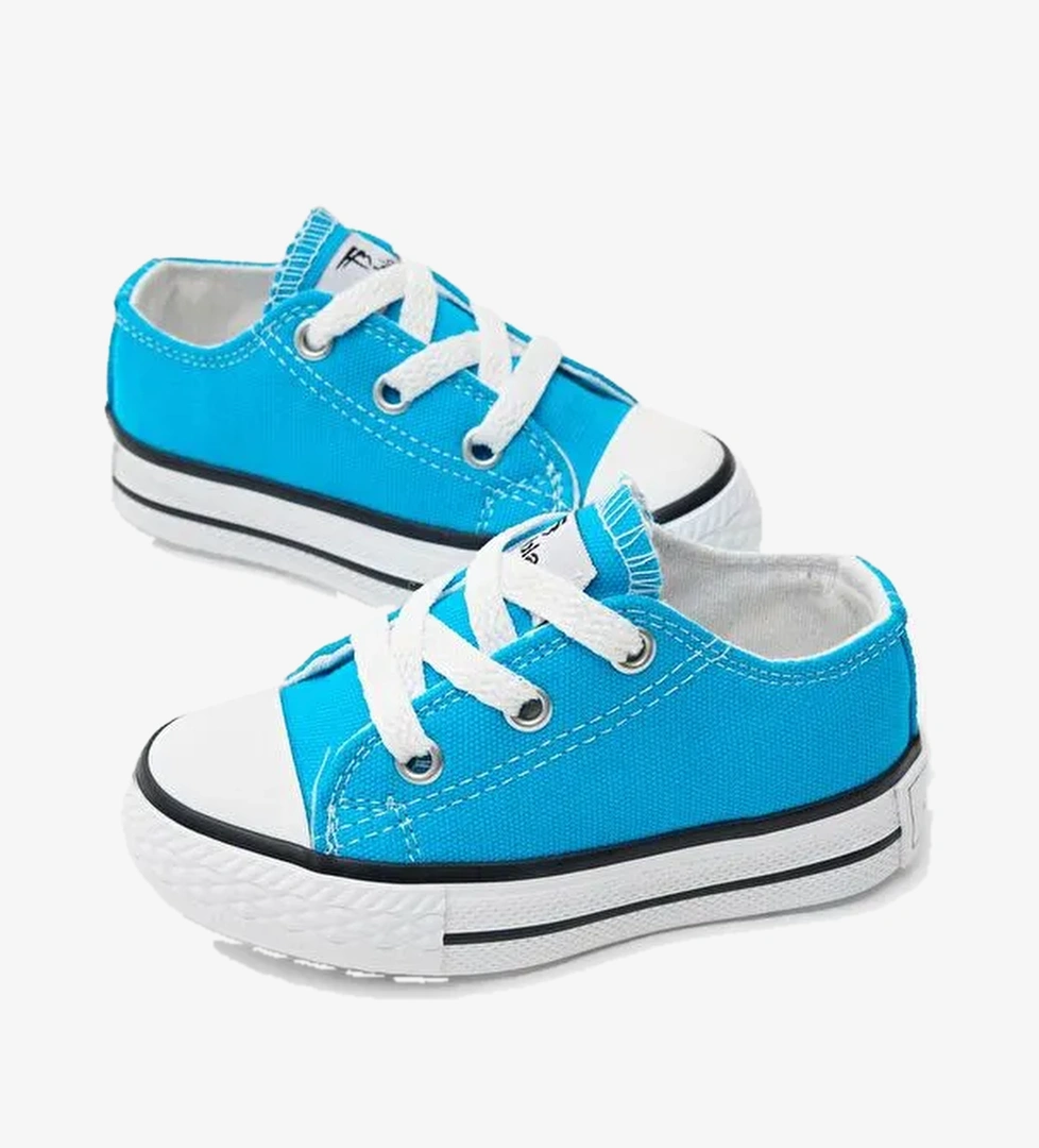 Çocuk Unisex Bebe Mavisi Rahat Kalıp Bağcıklı Sneaker