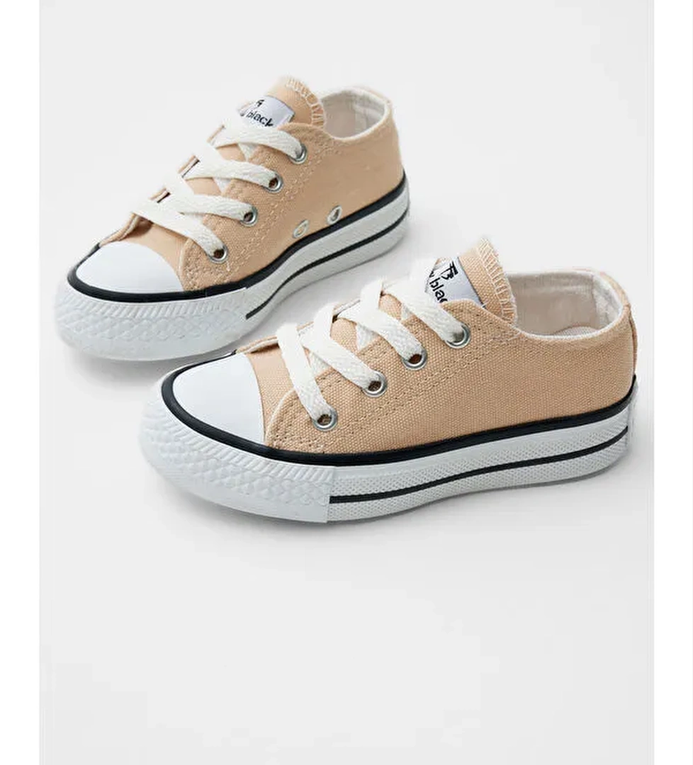 Çocuk Unisex Bej Rahat Kalıp Bağcıklı Spor Ayakkabı