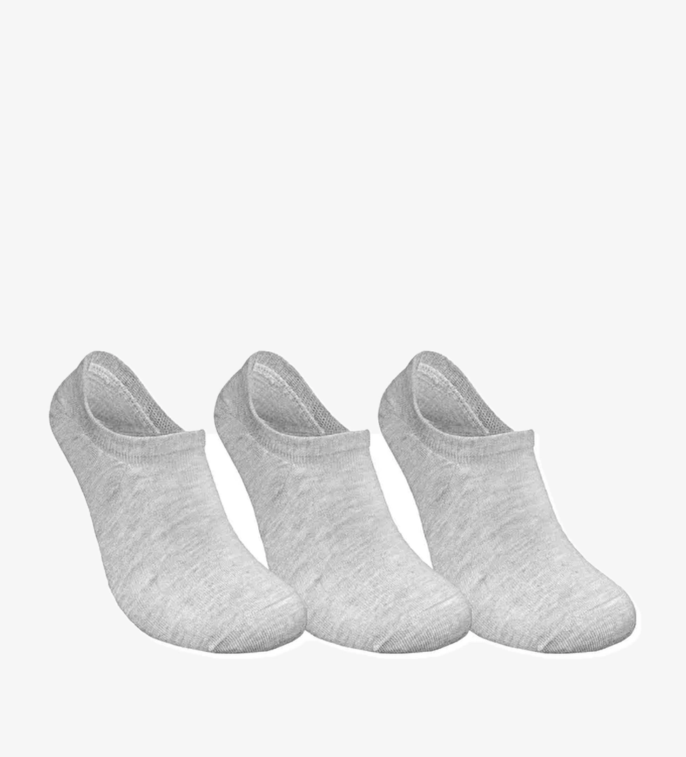Sneaker 3 Pack Unisex Gri Çorap - Görsel 1
