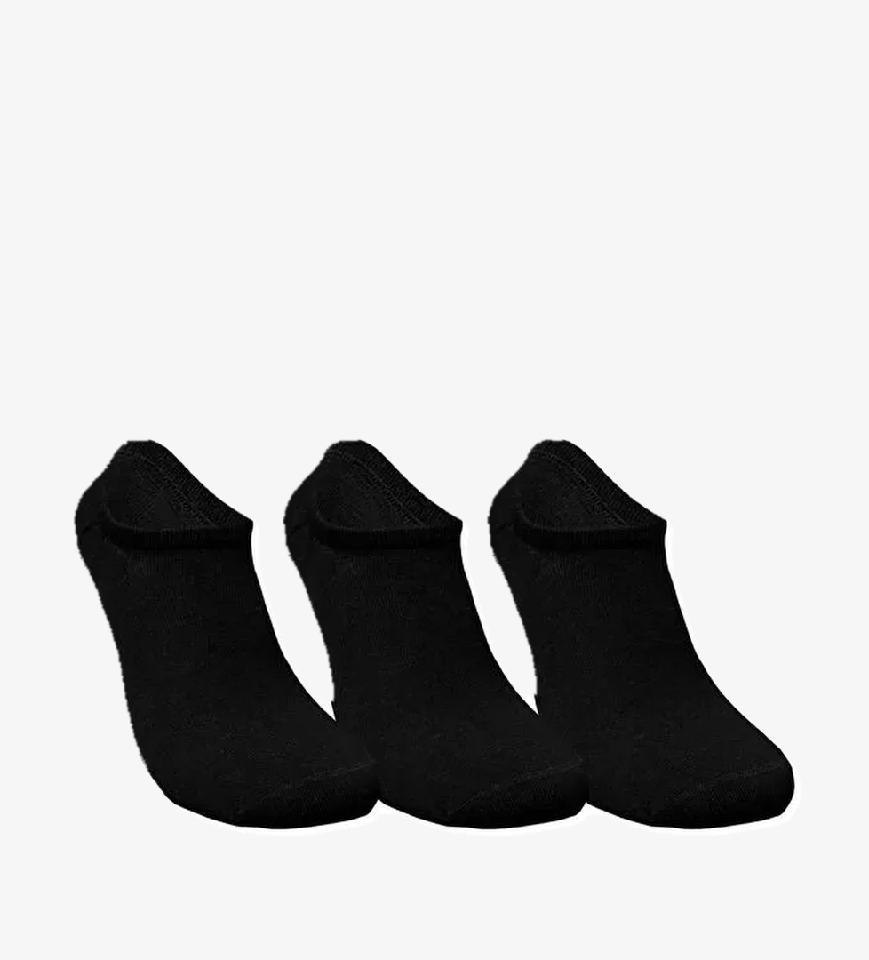 Bambu Sneaker 3 Pack Unisex Siyah Çorap - Görsel 1