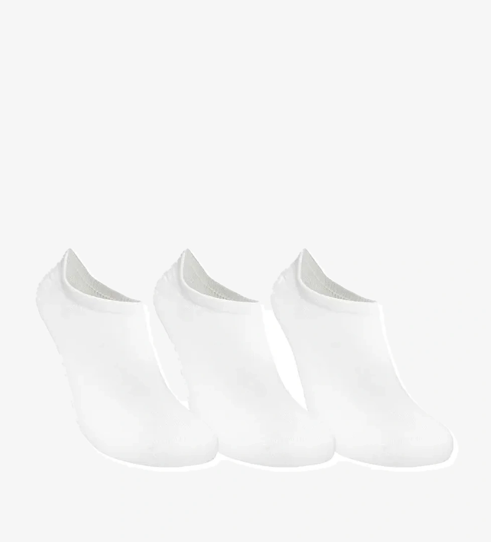 Bambu Sneaker 3 Pack Unisex Beyaz Çorap