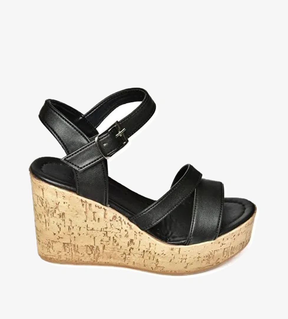 S9960612 Siyah Kadın Dolgu Topuklu Ayakkabı - Görsel 1