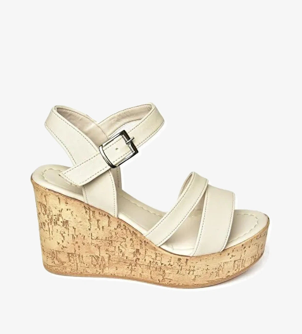 S9960612 Bej Kadın Dolgu Topuklu Ayakkabı