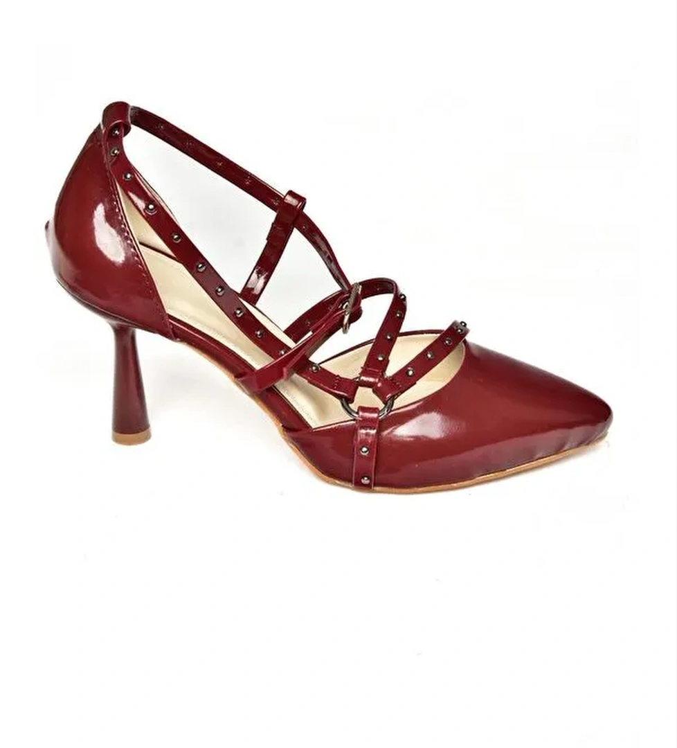 S5182033 Bordo Kadın Topuklu Ayakkabı