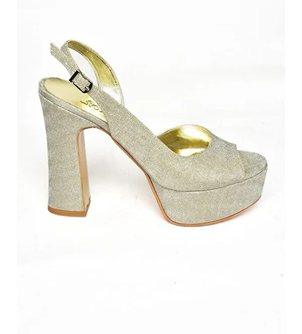 S2460599 Altın Kadın Topuklu Ayakkabı - Görsel 1