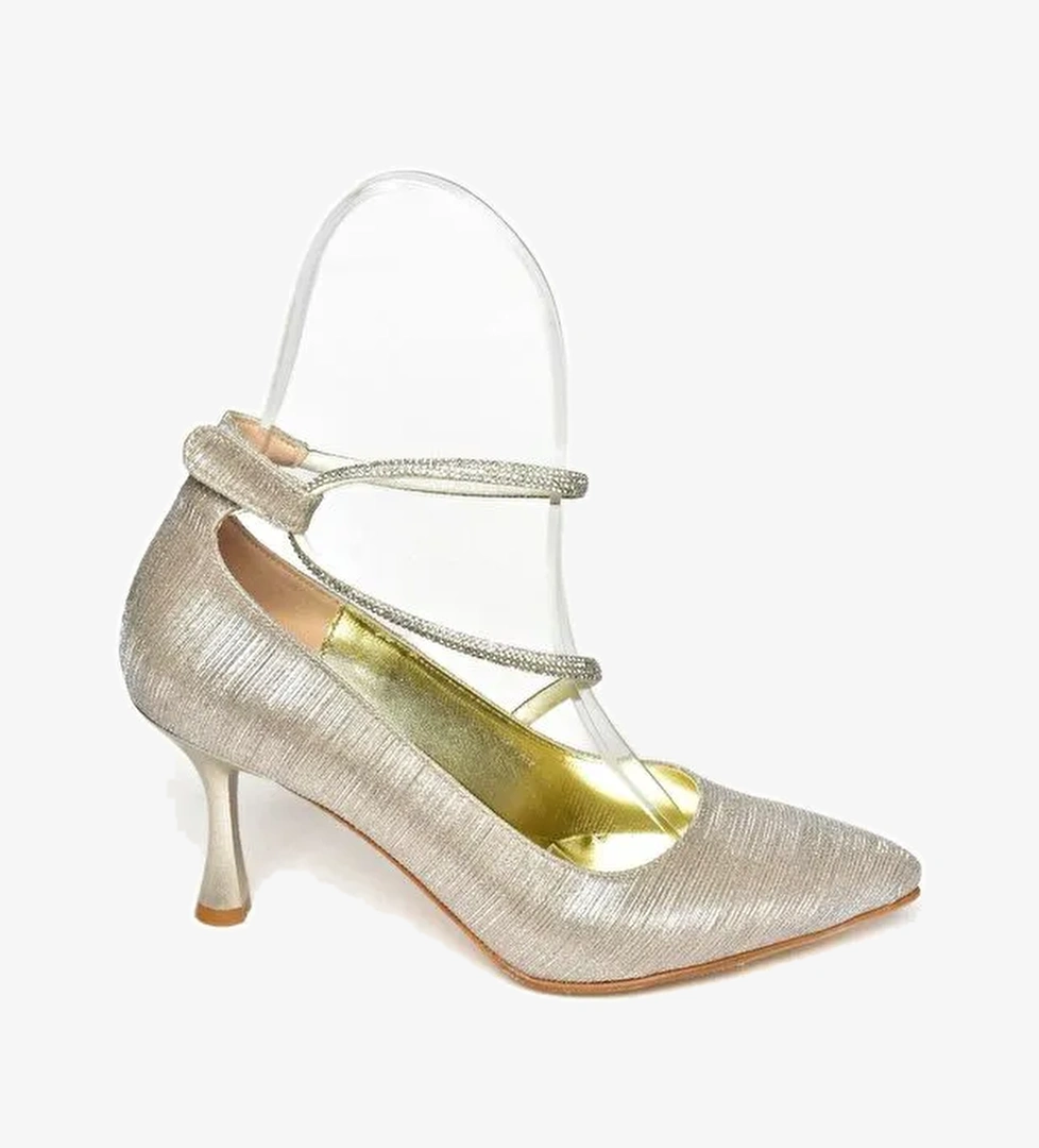 S2460697 Altın Kadın Topuklu Ayakkabı - Görsel 1