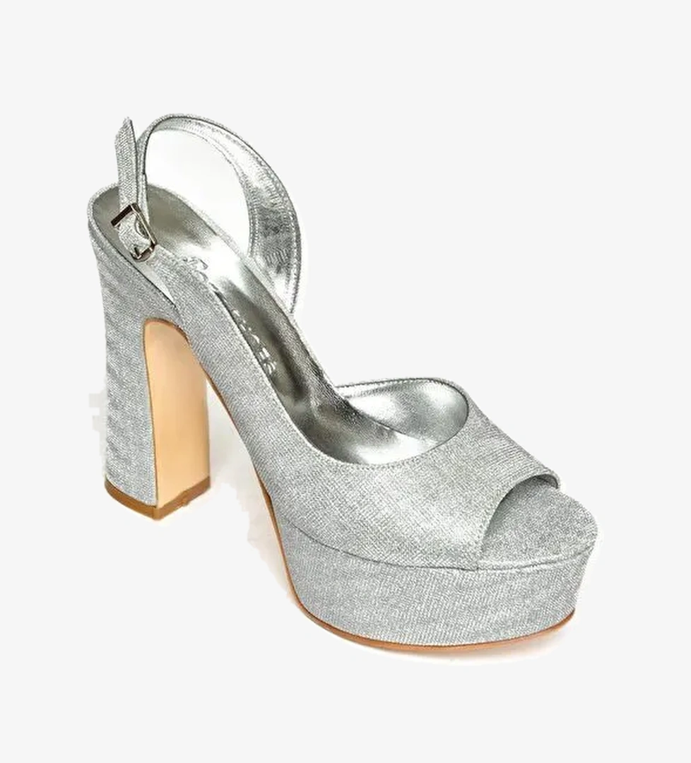 S2460599 Gümüş Kadın Topuklu Ayakkabı
