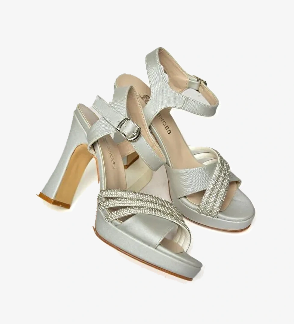 S2465755 Gümüş Kadın Topuklu Ayakkabı