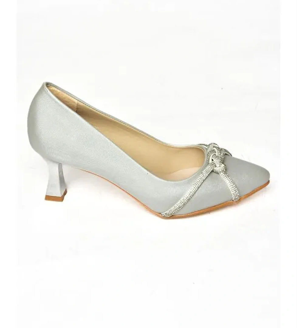 S2460616 Gümüş Kadın Topuklu Ayakkabı