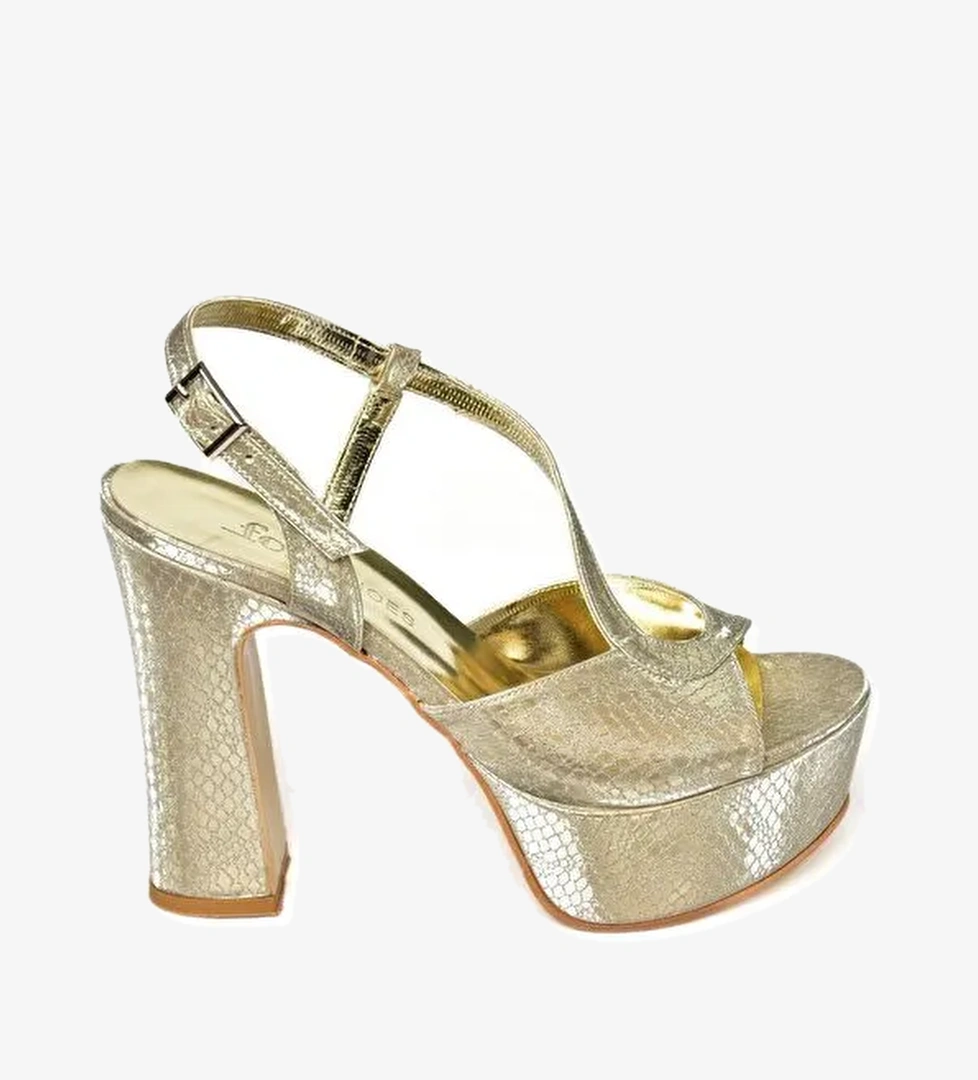 S2460595 Altın Kadın Topuklu Ayakkabı - Görsel 1