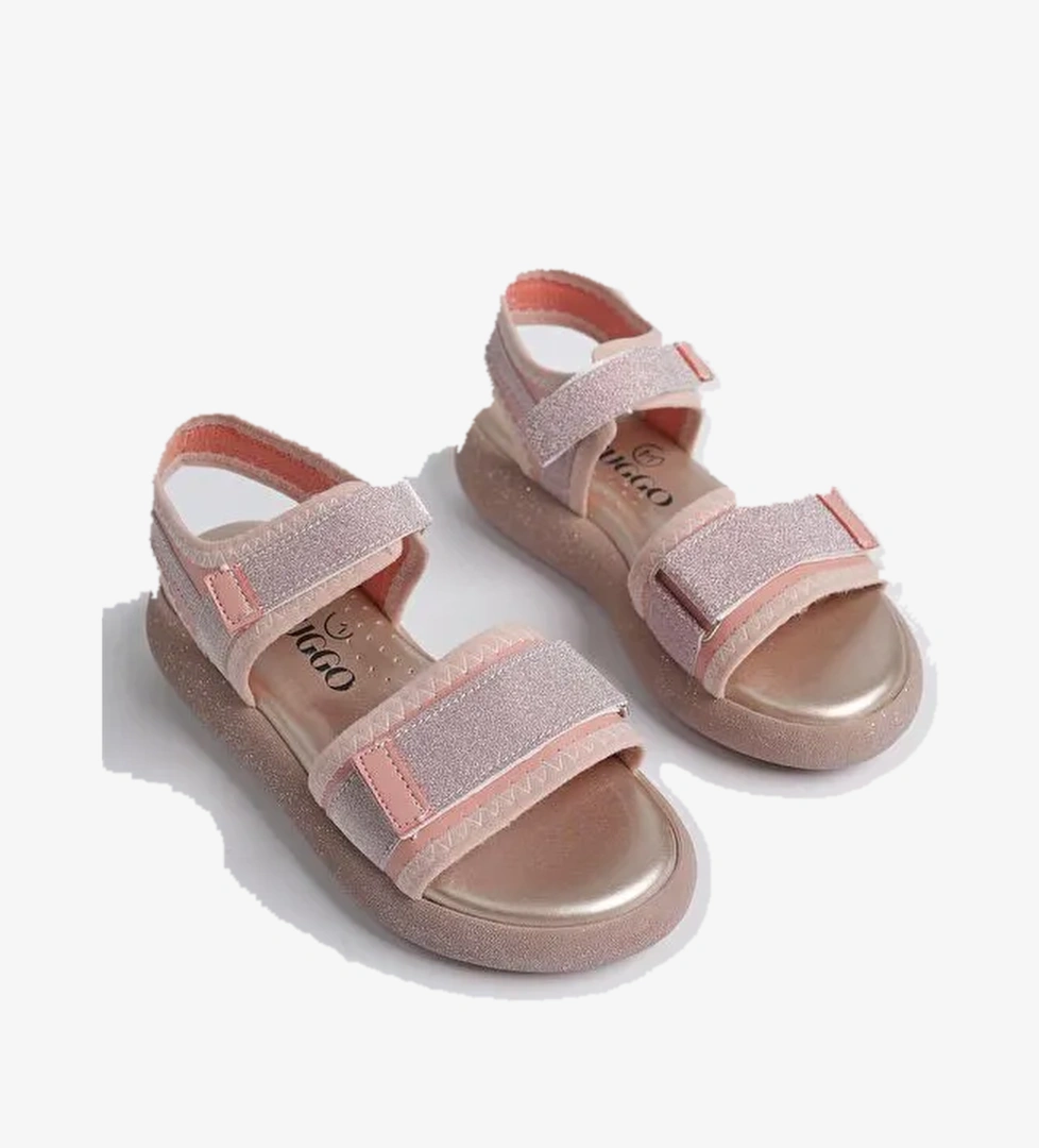 CRUZ Günlük Ortopedik Hafif Taban Simli ve Cırtlı Kız Çocuk Sandalet