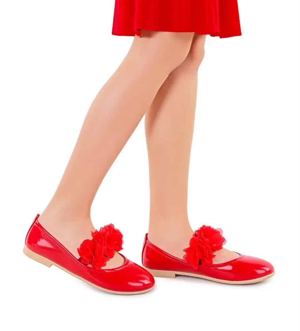 Flovers Cilt Rugan Kız Bebek Babet Ayakkabı