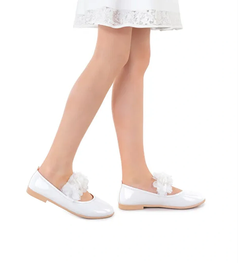 Flovers Cilt Rugan Kız Bebek Babet Ayakkabı