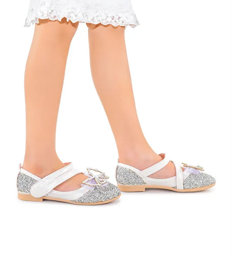 Maena Vakko Cırtlı Fiyonklu Kız Bebek Babet Ayakkabı