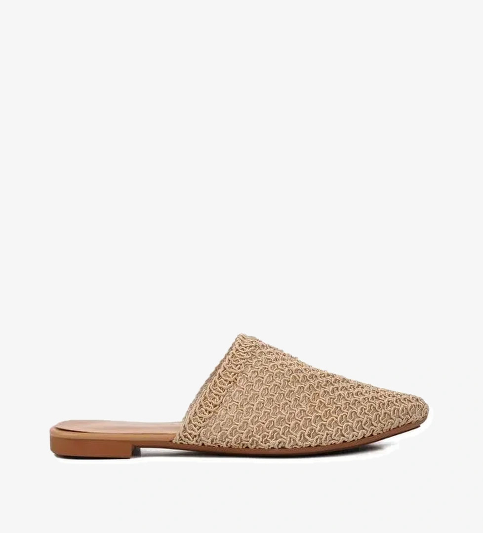 Bej Örgülü Kadın Sabo Terlik 335166