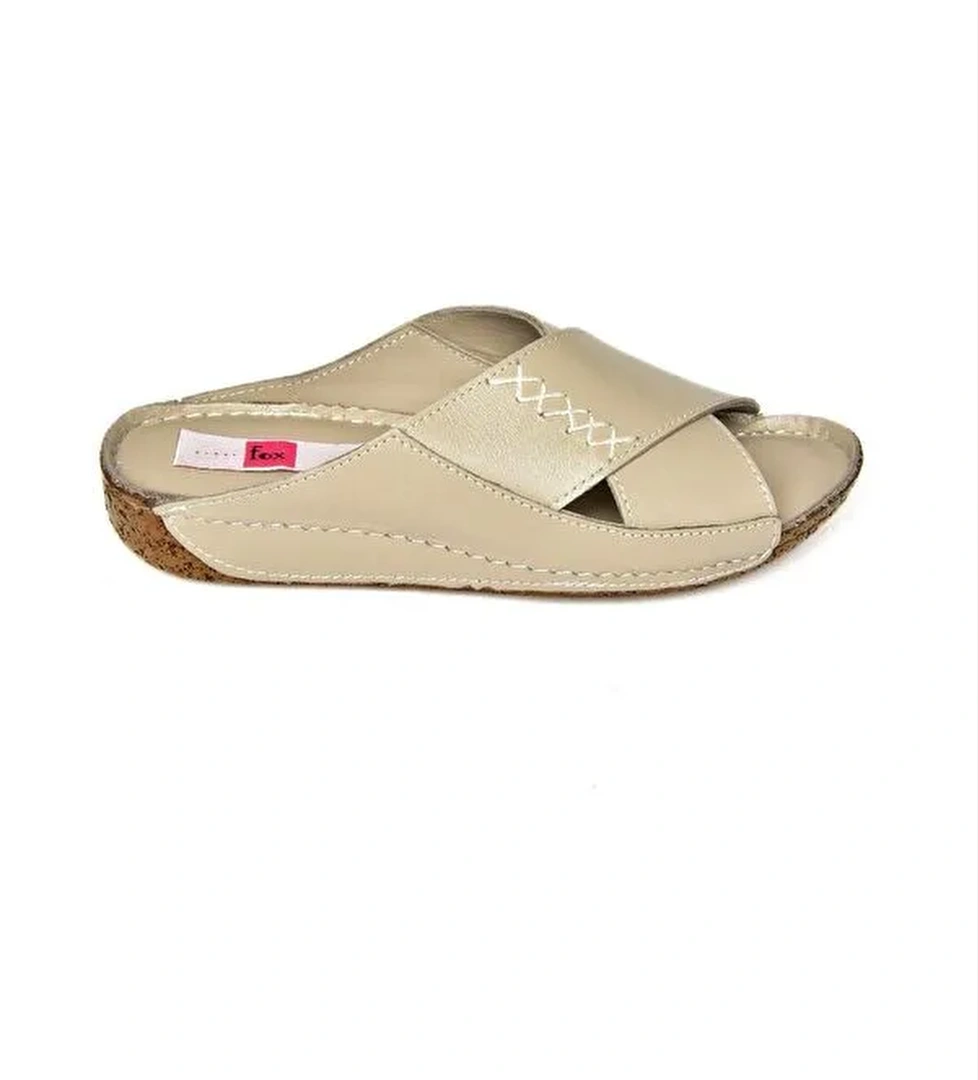 Fox Shoes P5550912 Vizon Siyah Kadın Terlik model görseli