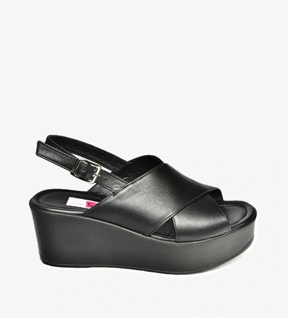 P5553275 Siyah Kadın Dolgu Topuklu Ayakkabı - Görsel 1