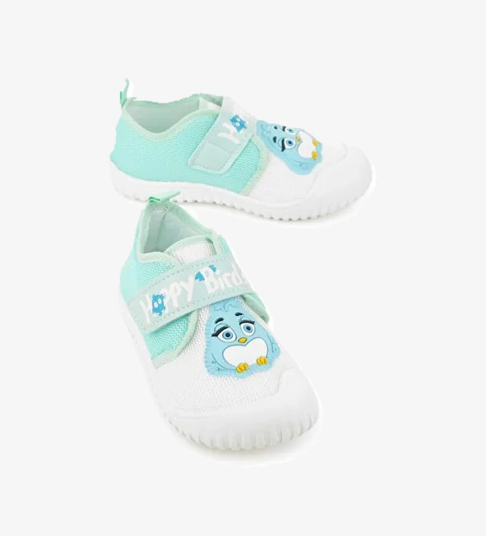 Gezer Yazlık Kız Çocuk Keten Happy Bird Cırt Cırtlı Ayarlanabilir Ayakkabı model görseli