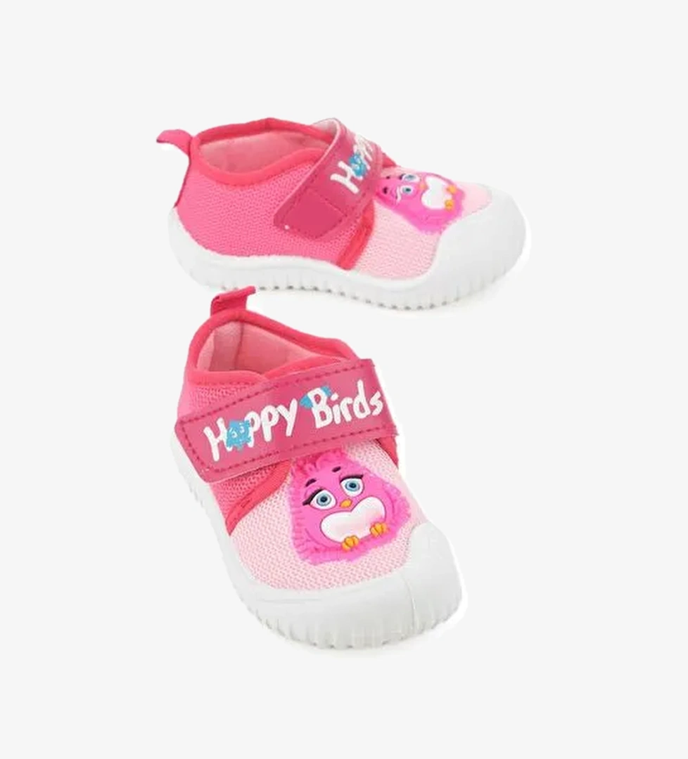 Gezer Yazlık Keten Kız Bebe Happy Birds Cırtlı Ayarlanabilir Ayakkabı model görseli