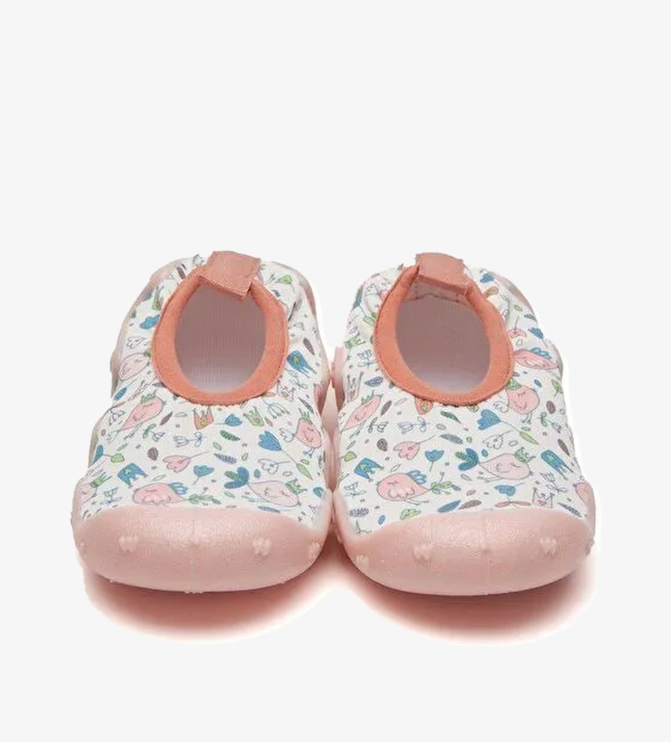 Kuş Baskılı Kız Çocuk Kaydırmaz Tabanlı Deniz Ayakkabısı - Görsel 1