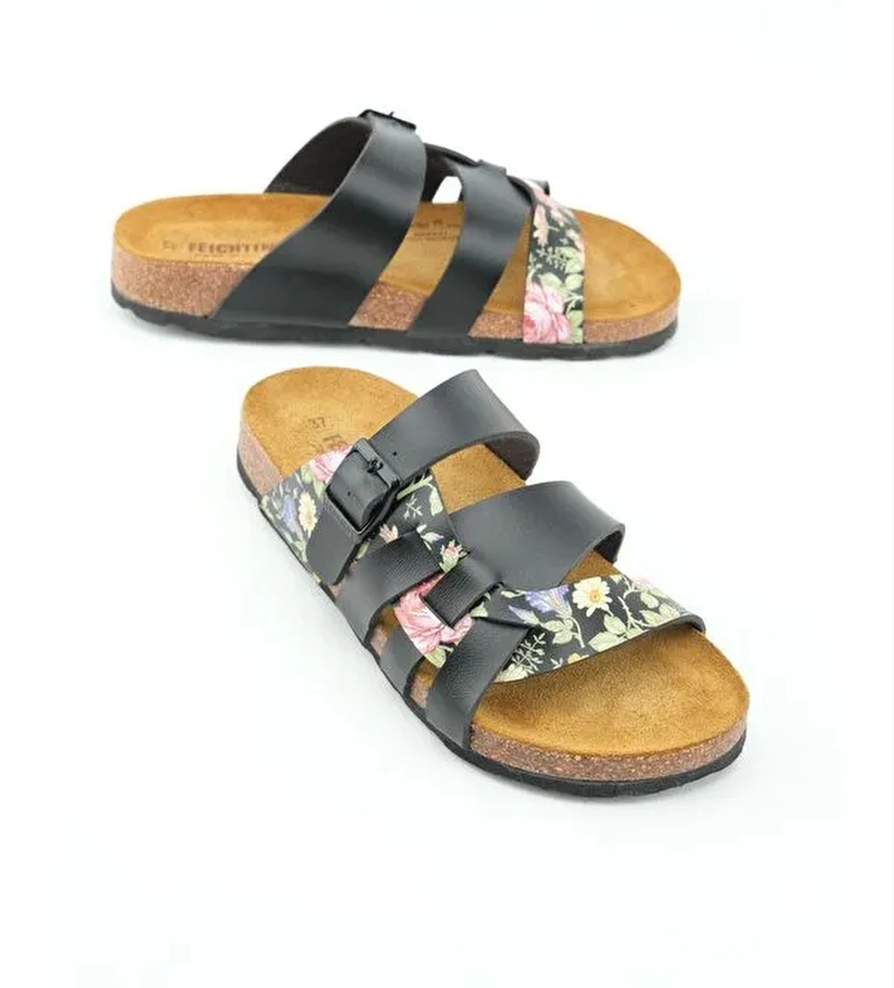 Gezer Feichtinger Der Bio Yazlık Kadın İç Taban Hakiki Deri Mantar Taban Günlük Terlik model görseli