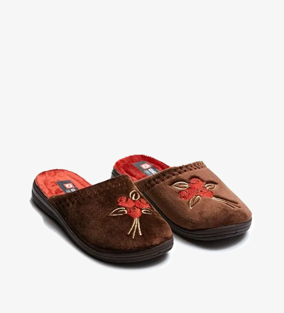 Gezer Bordo Gezer Kışlık Kadın Terlik