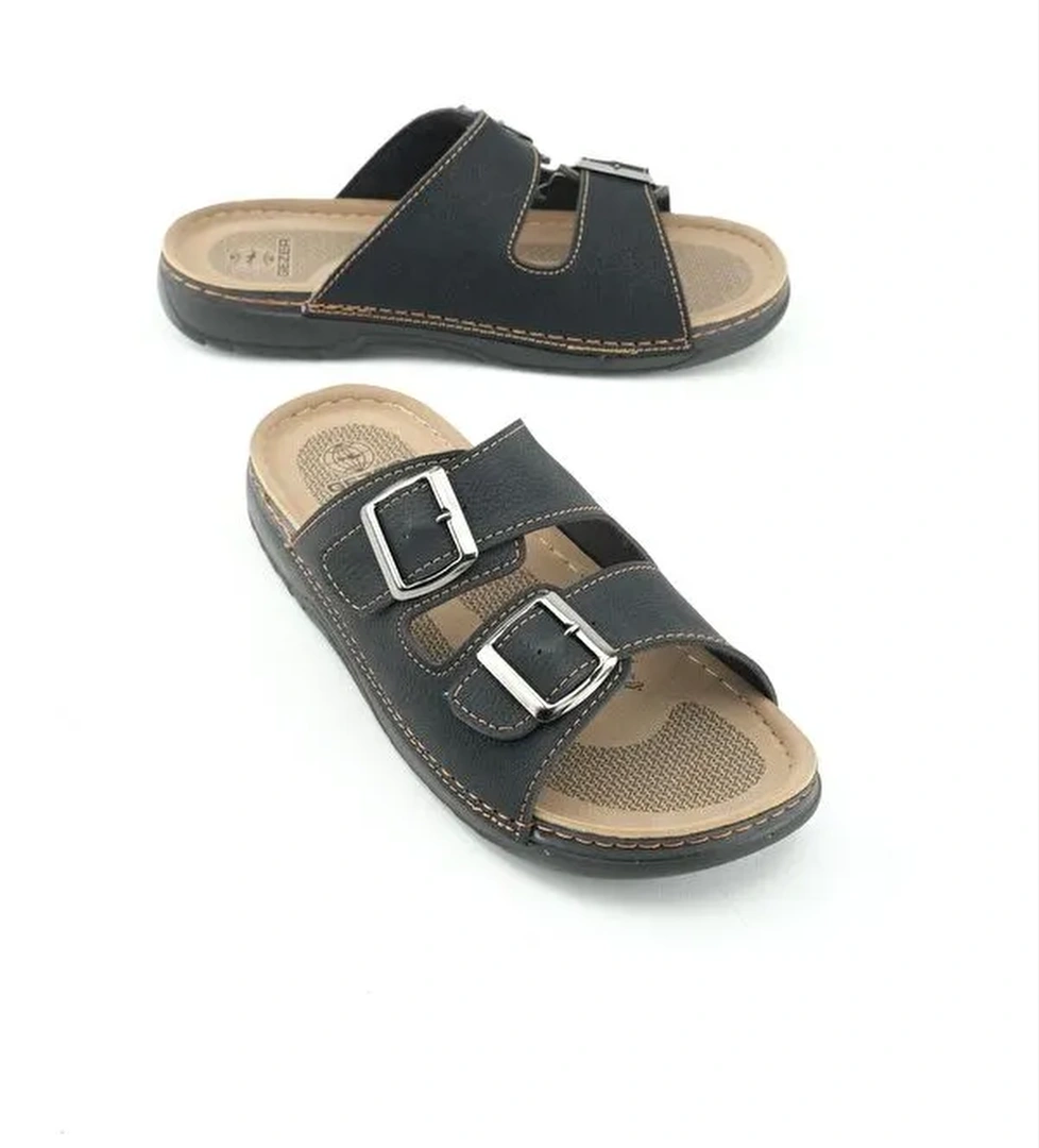 Yazlık Erkek İki Toka Ayarlanabilir Rahat Taban Günlük Terlik - Görsel 1