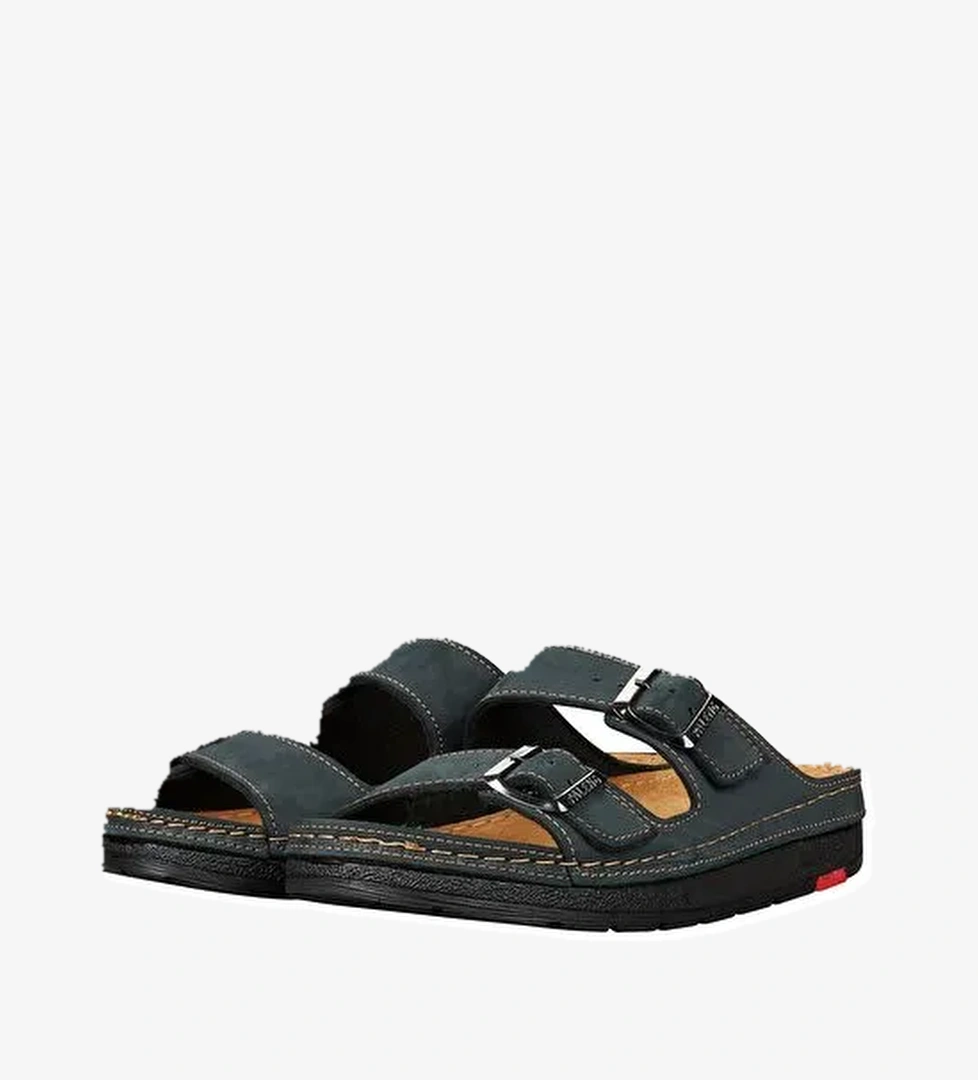 Yazlık Hakiki Deri Erkek Terlik - Görsel 1