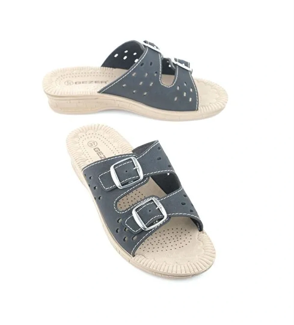 Yazlık Kadın Tokalı Ayarlanabilir Terlik - Görsel 1