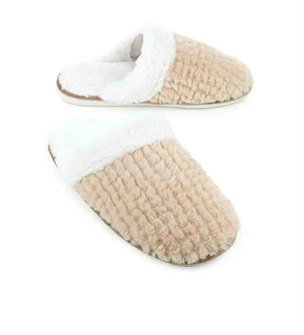Kışlık İçi Pelüşlü Kadın Ev Terlik - Görsel 1