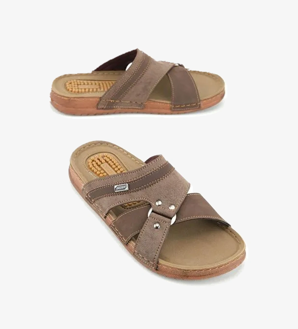 Yazlık Erkek Suni Deri Pu Taban Rahat Günlük Terlik