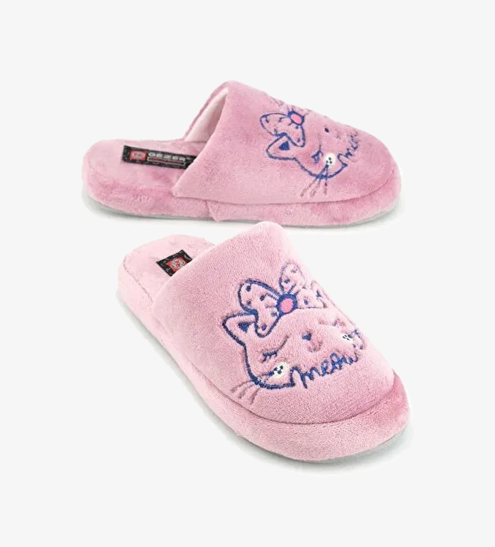 Kışlık Nakışlı Tasarım Fashion Ev Bahçe Kadın Terlik - Görsel 1