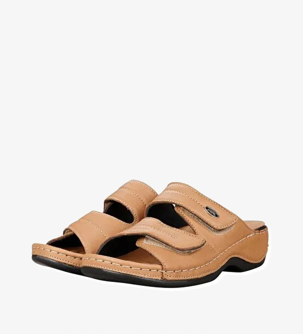 Kadın Ayarlanabilir Hakik Deri Terlik - Görsel 1